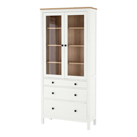 宜家(IKEA)HEMNES汉尼斯玻璃门三屉橱柜展示柜餐边柜客厅储物柜 白色/浅褐色橱柜 其他