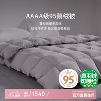 霞珍 95鹅绒被子 轻音保暖双人被芯 适宜室温10-15℃ 冬被-200*230cm-填充1000g 冬被
