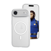 蓝猩先生适用苹果Air手机壳 iPhone air保护壳拍照按键磁吸充电磨砂护甲防摔耐磨手机保护套 灰白 超薄磁吸护甲壳-灰白
