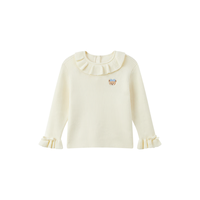 PawinPaw卡通小熊童装2024年秋冬女宝圆领毛衣 Ivory象牙色/39 120cm