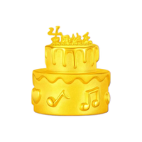 中国黄金 蛋糕摆件足金收藏储蓄快乐黄金蛋糕