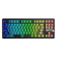  AULA/狼蛛 全键热插拔 机械键盘  焦糖拿铁轴 单色背光 黑色雾透