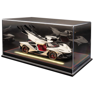 LIVING STONES 阿波罗IE超跑模型 1:24 蓝紫渐变 皮制灯光展示罩