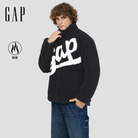 Gap/盖璞 2025秋季撞色Logo仿羊羔绒立领卫衣外套