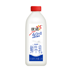 优诺 4.0+优质乳蛋白巴氏杀菌鲜牛奶1.35L*2桶 营养早餐 低温牛乳