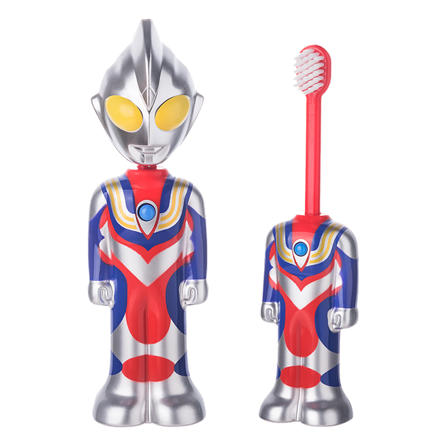 移动端、京东百亿补贴：雷治 儿童小头软毛牙刷 3-6-12岁奥特曼玩具弹跳牙刷 单支装 迪迦款