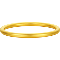 赛菲尔 古法黄金手镯足金999.9素圈 57#（520） 约5.2克