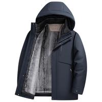 罗蒙 ROMON 短款可拆卸帽加厚羽绒服