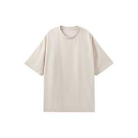 無印良品 MUJI（無印良品 ）男式 凉感珠地网眼宽版T恤 男士短袖打底衫男款 ABA91C3S 象牙白 4XS-3XS 165/88A