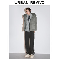 UR2025冬季男装时尚休闲连帽绗缝羽绒服UMY150014+ 暖灰 L