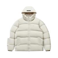 章昊同款FILA FUSION斐乐潮牌羽绒服男2025冬季宽松连帽外套 灰麦色-BG 185/104A/XXL