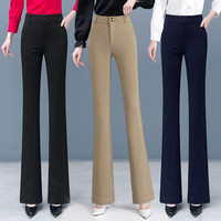 艾格 ETAM 2025春秋新款微喇叭裤女显瘦百搭高腰气质休闲喇叭裤子弹力喇叭裤