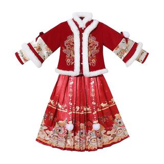 马面裙女童拜年服秋冬款2025儿童汉服冬季过年服冬装加绒加厚