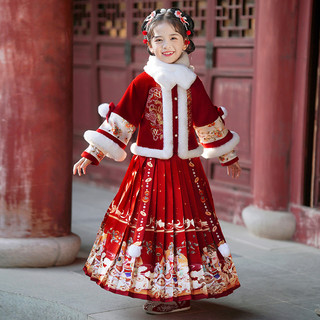 马面裙女童拜年服秋冬款2025儿童汉服冬季过年服冬装加绒加厚