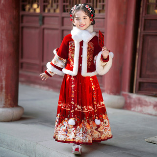 马面裙女童拜年服秋冬款2025儿童汉服冬季过年服冬装加绒加厚