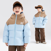 MUCMUKN 雪山牧云记山系拼接撞色连帽儿童羽绒服