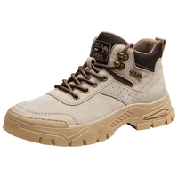 骆驼（CAMEL）经典男士工装靴美式复古户外百搭耐磨厚底增高马丁靴 G13W076017 流沙色 42