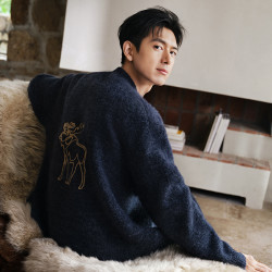 Abercrombie & Fitch AF大麋鹿图案男装25秋冬针织开衫毛衣120-5180