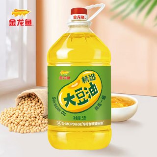 金龙鱼精选大豆油5L/瓶 家用一级食用油烹饪营养炒菜油桶装