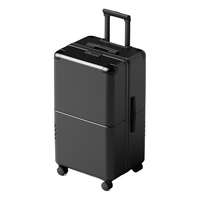 cece大容量加厚结实耐用行李箱女皮箱拉杆箱旅行箱登机箱子男 神秘黑 24寸Plus-大幅扩容=常规款26寸