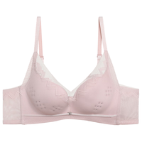 爱慕内衣女无钢圈洞洞薄杯透气小胸聚拢文胸 柔光AM178441浅粉C80