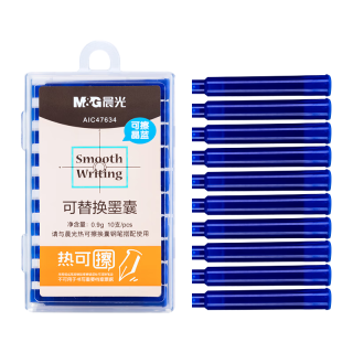 晨光 文具热可擦晶蓝钢笔墨囊 3.4mm口径可替换钢笔油性墨水 练字开学文具10支装AIC47634B2