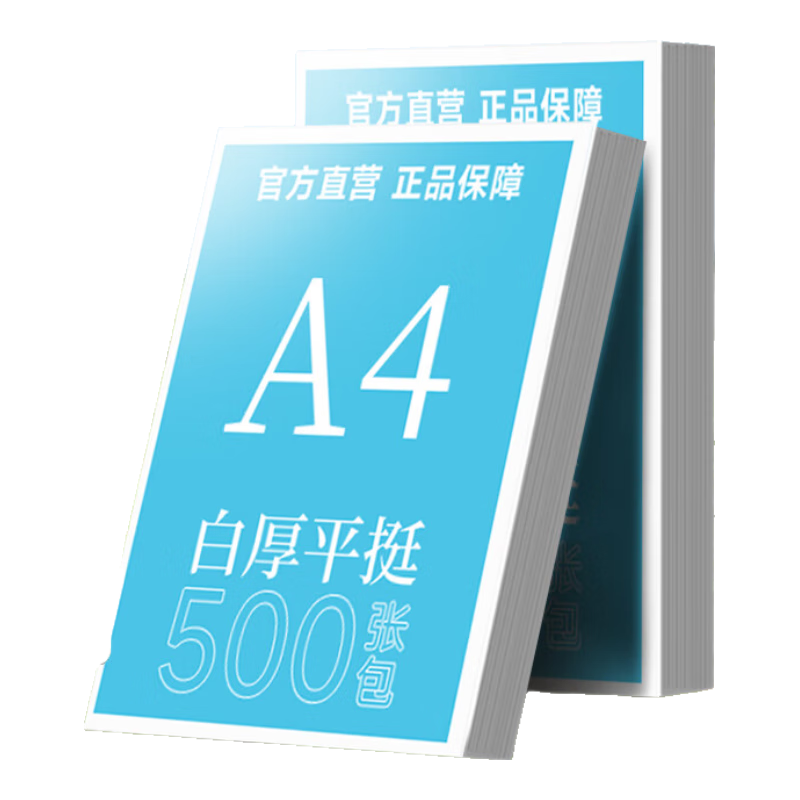 绘威A4打印纸70g500张 2包复印纸 双面加厚草稿纸 打印书写绘画