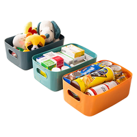 晟旎尚品 收纳盒收纳筐桌面储物盒厨房收纳橙色+深蓝+绿色