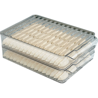 加厚饺子冰箱收纳盒食品级饺子盒冰箱饺子保鲜盒密封号混沌饺子冷冻盒 透明PET饺子盒【3个装】