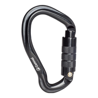 坎乐非对称攀岩牛尾主锁自动丝扣主锁登山滑降梨形高空作业攀冰主锁扣 自动锁门 黑色