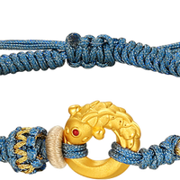 潮宏基 【圣诞】好事发生锦鲤 黄金手链串珠足金转运珠鎏彩女