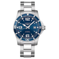 移动端：LONGINES 康卡斯潜水系列 男士自动机械表 L3.742.4.96.6 41mm