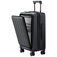 90分行李箱20英寸前开盖商务登机箱可扩容拉杆大容量暗夜黑 20英寸 扩容约24%/扩容前可登机