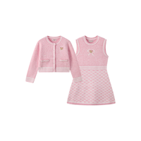 PawinPaw卡通小熊童装25年冬季女童毛织套装裙可爱甜美舒适 Pink粉色/25 110