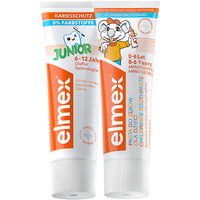 Elmex 艾美适 0-6-12岁儿童牙膏换牙期套装59g+61g含氟防蛀低泡温和