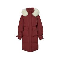 雪中飞25秋冬女韩版廓形马卡龙狐狸毛羽绒服加厚外套长款甜美