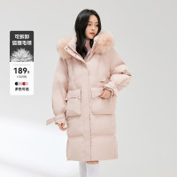 88VIP：雪中飞 马卡龙狐狸毛加厚长款羽绒服