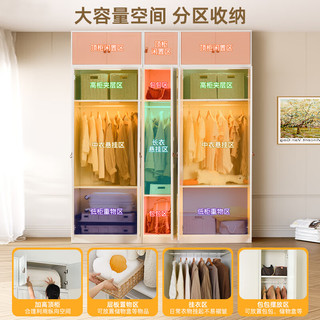 YDD布列塔尼钢制衣柜轻奢家用卧室衣橱金属主卧金属衣柜小户型55cm深 单门顶柜｜高40【单拍】