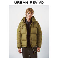 UR2025冬季男装琥珀流光风休闲机能连帽羽绒服UMT150010 芥末黄 S