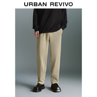 UR UR2025秋季男装简约休闲松紧腰抽绳锥形裤UMY650024+ 卡其 29