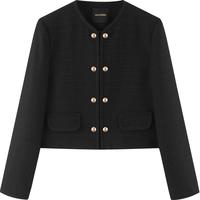 太平鸟 【简约双排扣外套】秋通勤风直筒圆领女式外套