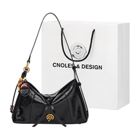 Cnolés Cnoles）晚晴包包女士牛皮秋冬大容量通勤单肩斜挎hobo包