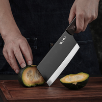张小泉黑武士锋利斩切一体两用刀超快家用菜刀手工厨房用菜刀