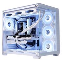 航嘉S980/S960海景房机箱电脑台式主机atx侧透全视版matx白色水冷