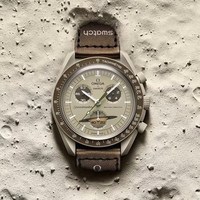 移动端、京东百亿补贴：欧米茄 X swatch 斯沃琪 MISSION TO SATURN Speedmaster超霸系列 42毫米石英腕表 SO33T100