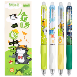 齐心 EWHGP0102 热可擦中性笔 蓝色0.5mm 4支装