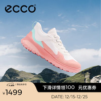 ecco 休闲鞋女 25年跑步鞋百搭轻便拼接运动鞋女鞋 奥途824333 橘粉色/白色/浅绿色82433361230 38