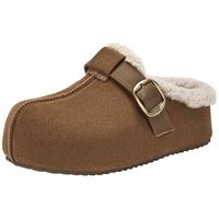 热风（Hotwind）加绒勃肯鞋女鞋2025年冬季复古厚底增高毛绒棉鞋 08杏色 36