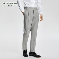 柏品 【意大利进口Drago】130支纯羊毛人字纹商务西裤男扣正装职业长裤