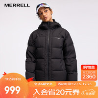 MERRELL 运动户外羽绒服男款保暖防风轻便羽绒外套舒适外穿羽绒服棉服外套 MC2240004-BK02黑色 M